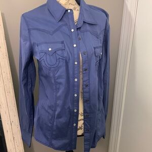 L/S Blue True Religion button down